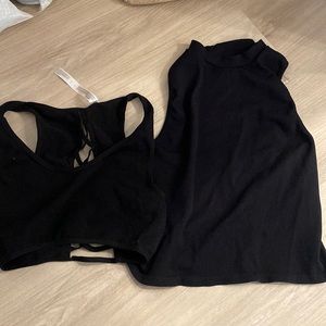 Black Crop tops